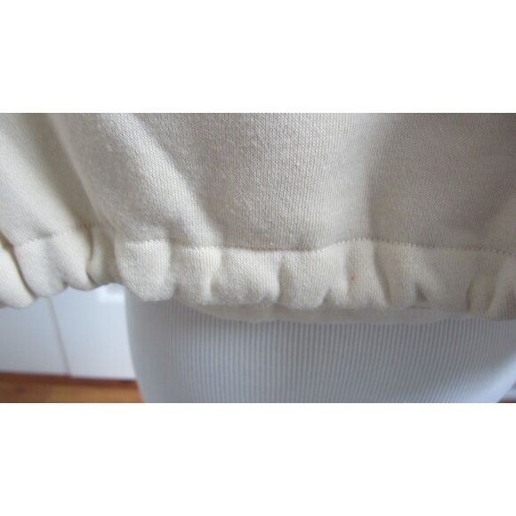 NEW TWEEN DIVA GOOD VIBES ONLY BEIGE SWEATSHIRT ELASTIC HEMLINE SIZE 8 - Picture 4 of 5